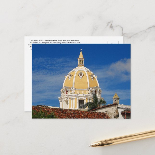 Carte postale de voyage de San Pedro Cathedral Car (Devant/Arrière en situation)