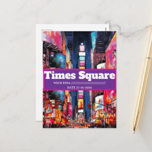 Carte postale de voyage de Times Square, carte pos