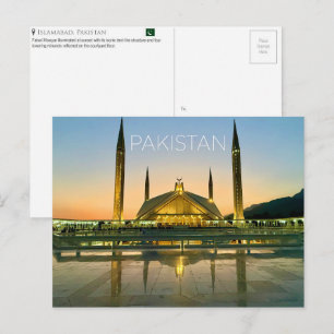 Carte postale de voyage d'Islamabad, Pakistan
