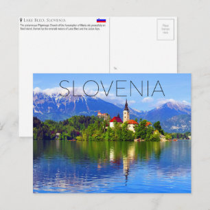 Carte postale de voyage du lac de Bled, Slovénie