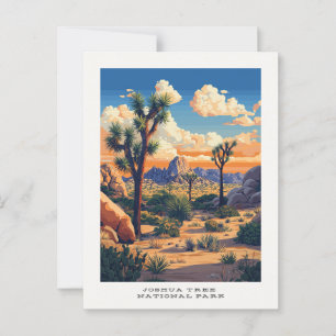 Carte postale de voyage du parc national Joshua Tr