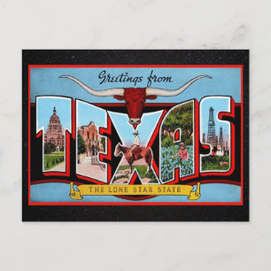 Carte postale de voyage du Texas