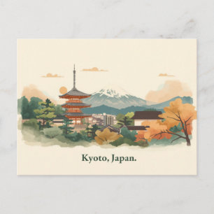 Carte postale de voyage Minimal Boho Kyoto Japon
