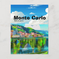 Carte postale de voyage Monte-Carlo Monaco, Carte