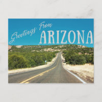 Carte postale de voyage routier Arizona
