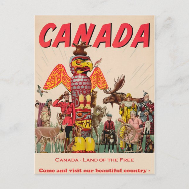 Carte postale de voyage vintage Canada (Devant)
