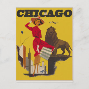 Carte postale de voyage vintage de Chicago