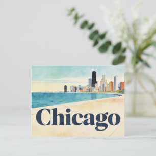 Carte postale de voyage vintage de Chicago