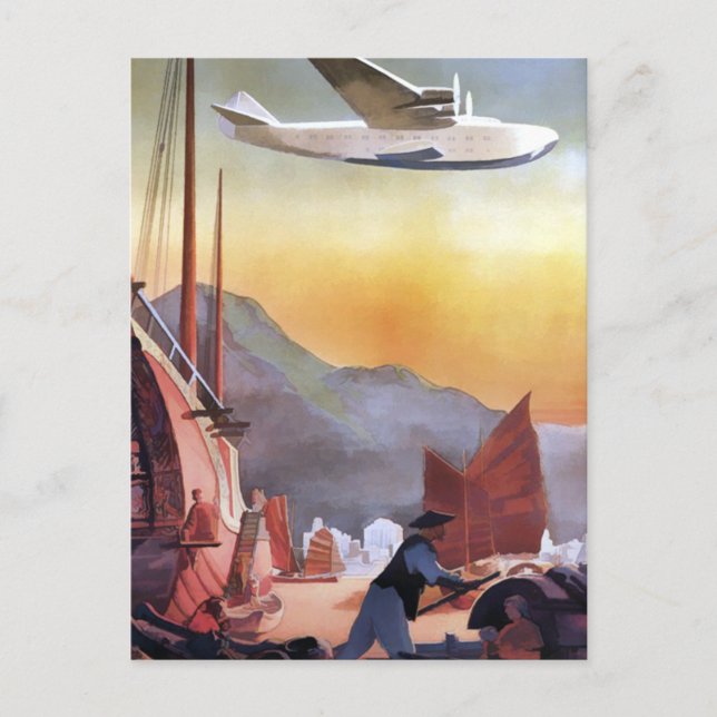 Carte postale de voyage vintage de la compagnie aé (Devant)