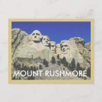 Carte postale de voyage vintage du mont Rushmore