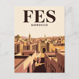 Carte postale de voyage vintage Fès, Maroc