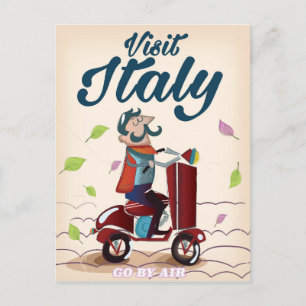 Carte postale de voyage vintage Italie dessin anim