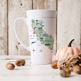 Carte postale de voyage vintage | Mug Latte Califo