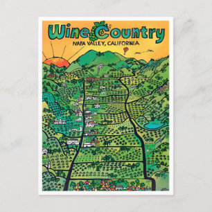 Carte postale de voyage vintage Napa Valley