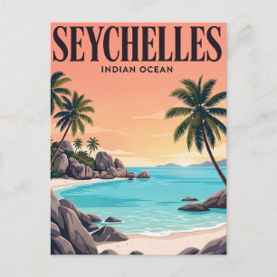 Carte postale de voyage vintage Seychelles