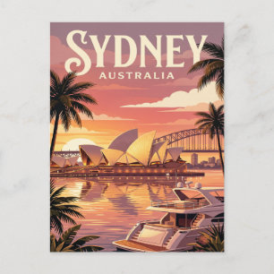 Carte postale de voyage vintage Sydney Australie