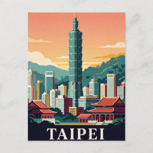 Carte postale de voyage vintage TAIPEI