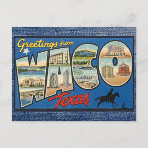 Carte postale de voyage vintage Waco Texas
