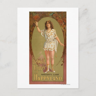 Carte Postale De Wolf Hopper dans Happyland Theatre Poster