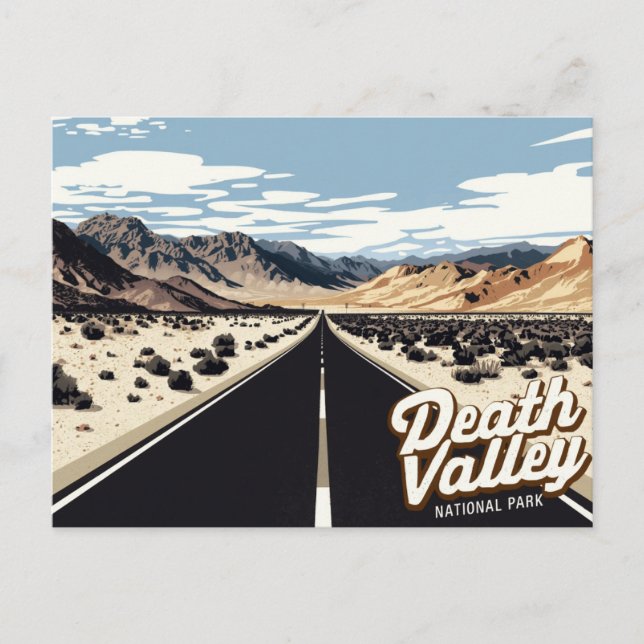 Carte Postale Death Valley Highway Desert Art (Devant)