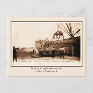 Carte Postale Débarquement de chevaux britanniques en France pen