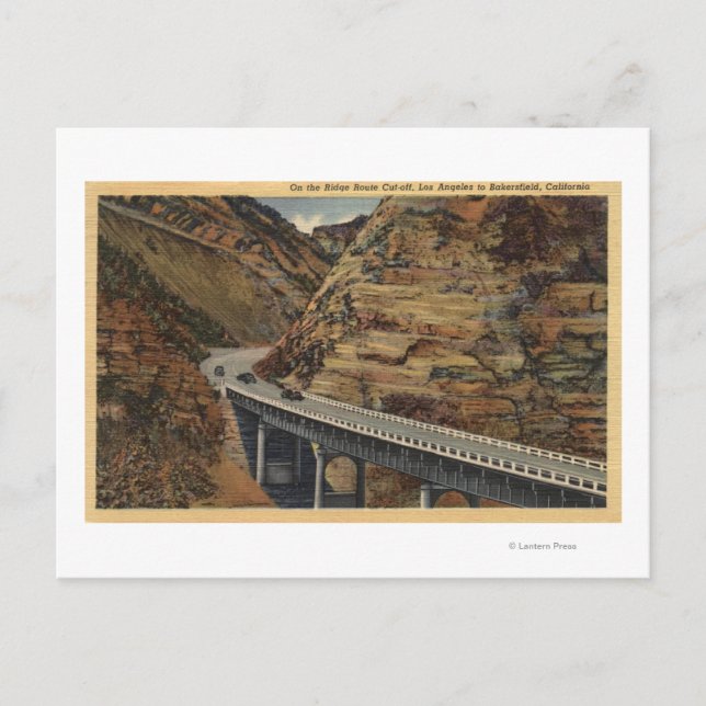 Carte Postale Décalage de la route Ridge, Aller à Bakersfield (Devant)