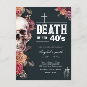 Carte Postale Décès de ses 40 - 50ème anniversaire d'invitation