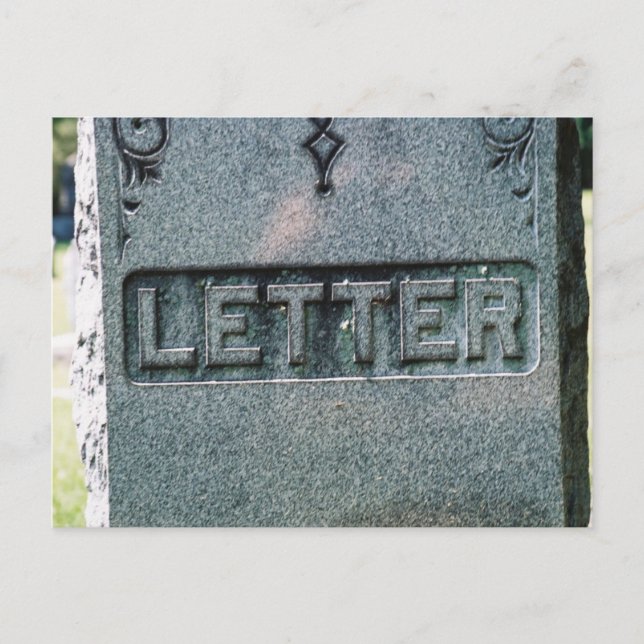 Carte Postale Décès du mot écrit (Devant)