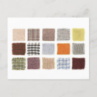 Carte postale d'échantillon de tissu vintage