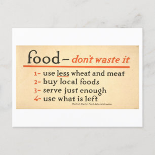 Carte postale Déchets alimentaires de guerre vinta