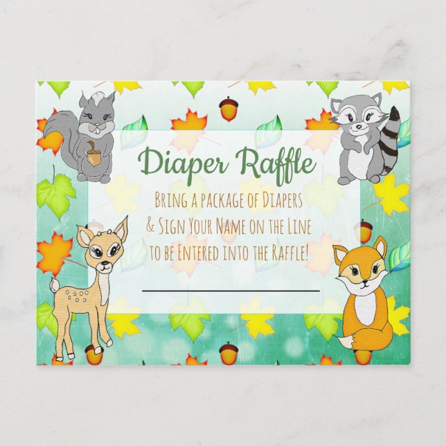 Carte Postale Déchets Baby shower de gaufre Jeu Forêt Animaux (Devant)