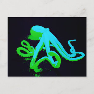 Carte Postale Déchets toxiques pieuvre verte