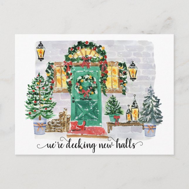 Carte Postale Deck New Halls Holiday Moving Faire-part (Devant)
