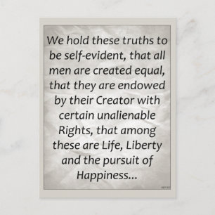 Carte Postale Déclaration d'indépendance