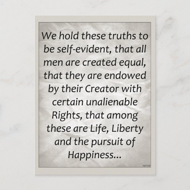 Carte Postale Déclaration d'indépendance (Devant)