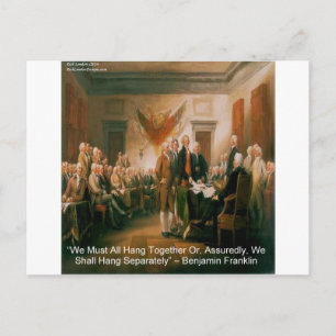 Carte Postale Déclaration d'indépendance & Citation de Ben Frank