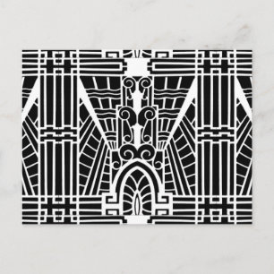 Carte Postale Déco Motif architectural, noir et blanc