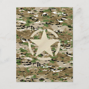 Carte Postale Décor de camouflage Vintage Star Stencil