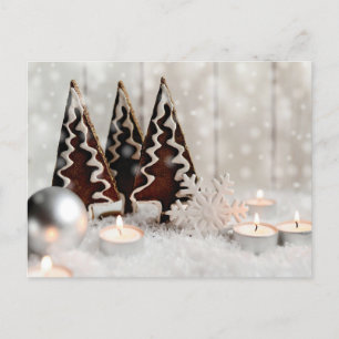 Carte Postale Décor de Noël sapin bougie