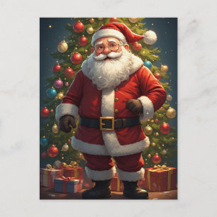 Carte Postale Décor de Noël traditionnel du Père Noël