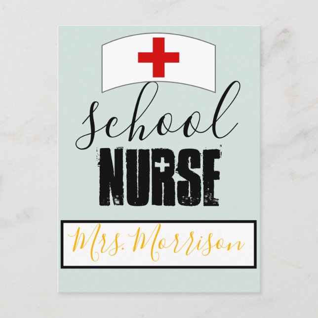 Carte Postale Décor du bureau des infirmières scolaires; casquet (Devant)