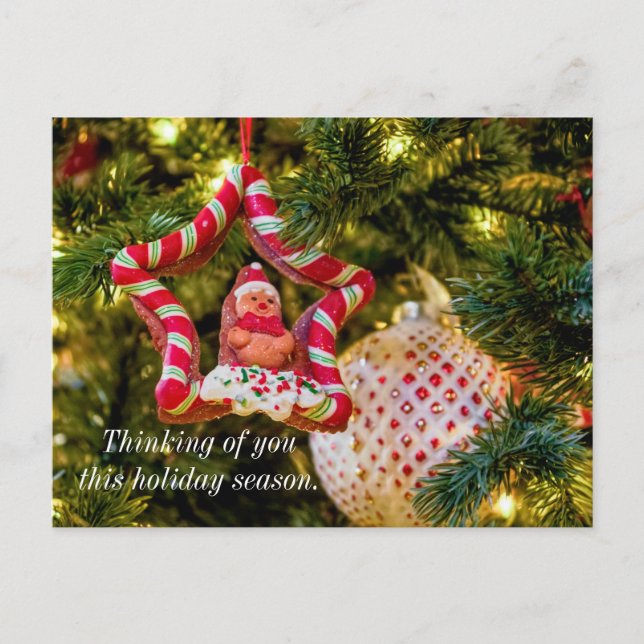 Carte Postale Décoration de Noël en pain d'épices Pensées pour t (Devant)