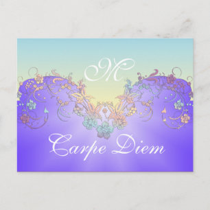 Carte Postale Décoration florale dégradés de pastel + votre text