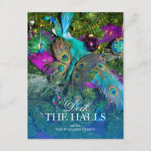 Carte Postale Décorations de Noël Peacock Feather
