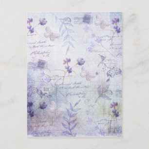Carte Postale Découpage des fleurs de lavande