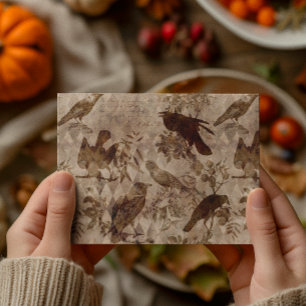 Carte Postale Découpage Gothique vintage Corbeau