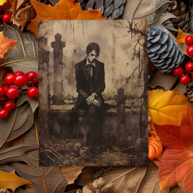 Carte Postale Découpage photo Vampire vintage (Créateur téléchargé)