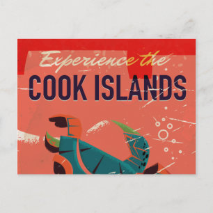 Carte Postale Découvrez l'affiche de voyage vintage des îles cui