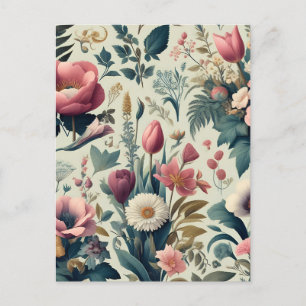 Carte Postale Découvrez un motif botanique floral printanier épo