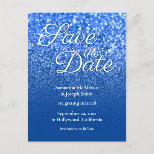 Carte Postale Deep Blue Ombre Bokeh Parties scintillant Enregist